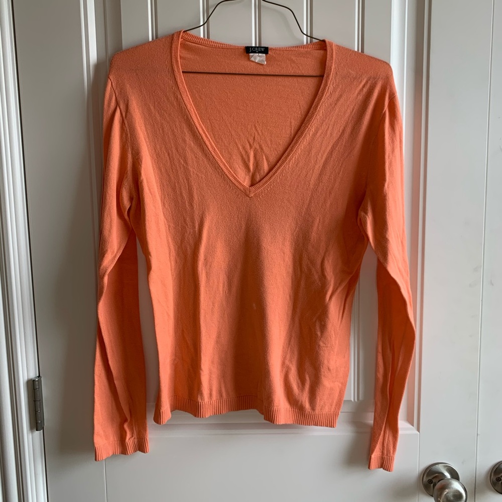 J.Crew Deep V-neck Cotton Sweater - Large